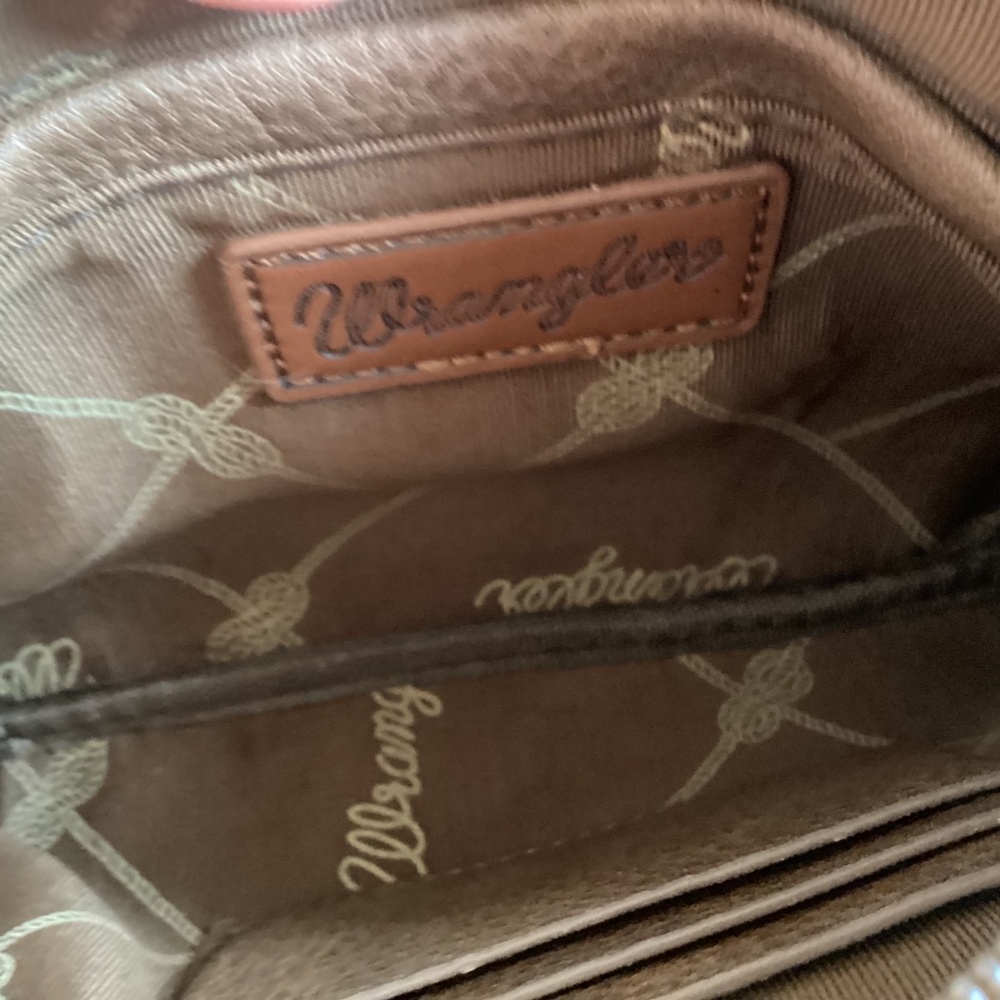 Wrangler Leather Fringe Western Boho Wallet Wristlet Crossbody Handbag🦋 - Picture 9 of 10